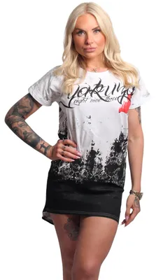 Produktbild von Yakuza Damen Curtain Urban T-Shirt Kleid, Weiß, L