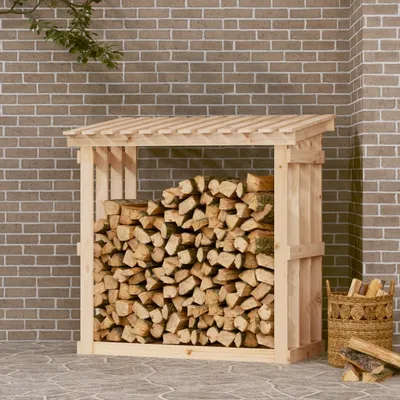 Produktbild von Kaminholzregal 108x64,5x109 cm Massivholz Kiefer , Kaminholzregale Design 2024