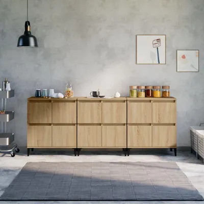 Produktbild von vidaXL Sideboards 3 Stk. Sonoma-Eiche 60x35x70 cm Holzwerkstoff