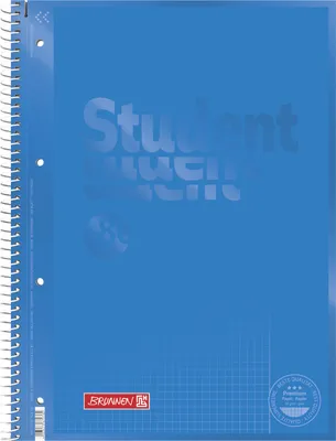 Zdjęcie produktu dla BRUNNEN 1067926133 Collegeblock Student Premium Colour Code A4 kwadrat, z marginesem, Lin. 26 Okładka: lazurowa