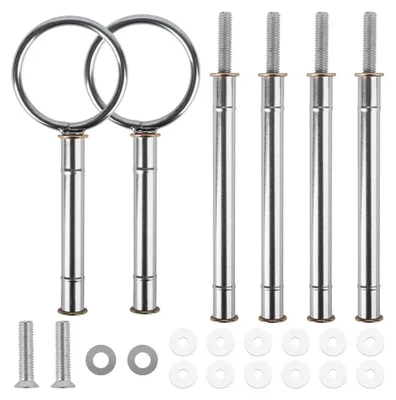 Produktbild von Etageren Stangen Set 2 Stück Silber für Torte Cupcakes Muffin 3 Stufigeände