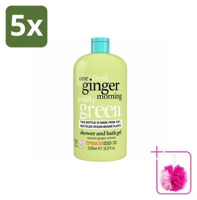 Imagen del producto de 5 unidades de gel de ducha Treaclemoon, aroma "One Ginger Morning", 500 ml cada uno. Pack ahorro