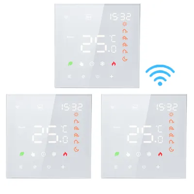 Zdjęcie produktu dla 3X WiFi Smart Tuya Termostat 3A Wodne ogrzewanie podłogowe, kompatybilny z Amazon Google Home, programowalny cyfrowy termometr wewnętrzny