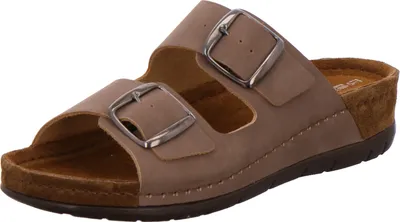 Produktbild von Rohde Damen Leder Pantoletten Klettverschluss Clogs Memory-Fußbett Rodigo-40 5856, Größe:42 EU, Farbe:Beige