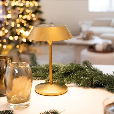 Productafbeelding van Atmooz Tafel lamp Balto – Geïntegreerde LED – Ø 15 x 21,5 cm – Goud, oplaadbaar