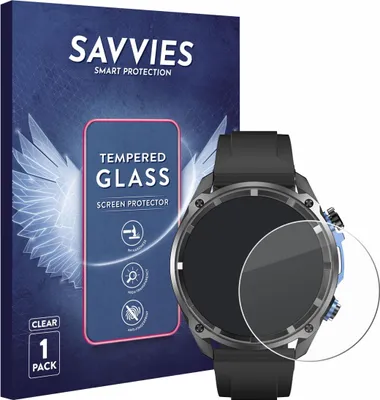 Produktbild von Savvies Schutzglas für DTNO.1 DTG1 1.43" Displayschutz 9H Glas klar transparent
