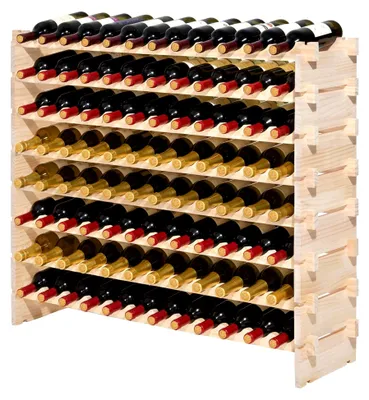 Produktbild von Modulares, stapelbares Weinregal für 96 Flaschen, 8 Ebenen, mit 112 kg Tragfähigkeit, stabiler Flaschenständer für Küche, Weinkeller und Bar