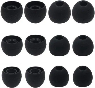 Image de Lot de 12 embouts d'écouteurs en silicone, noir, tailles S/M/L