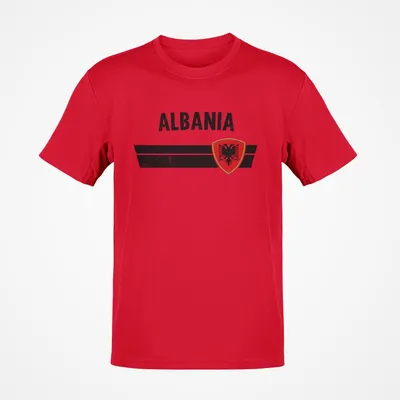 Produktbild von WM EM Fan Shirt Länder T-Shirt Fußball Fanartikel Herren Damen 100% Baumwolle Land wählen: Albanien Shirt Größe wählen: XL