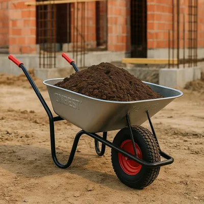 Produktbild von ONBEST WB250 Schubkarre inklusive Gartenabfallsack 100Liter 250kg Verzinkt Luftreifen