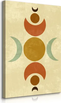 Produktbild von Muralo Leinwandbild Canvas BOHO ABSTRAKTION Monde Sonne aztekische Muster Br. 40cm x Hö. 50cm