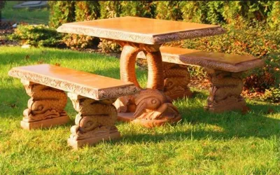 Immagine prodotto di Mobili antichi da giardino Tavoli rustici in pietra Tavolo da patio a forma di pesce PROSTY