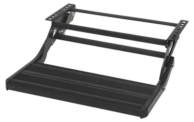 Produktbild von Wohnmobil Wohnwagen Trittstufe - Ausziehbare klappbare Einstiegstufe - Einzelne manuelle Absenkstufe - Rutschfest bis 200 kg - Für Bodenfreiheit 40–60 cm - Trittfläche 55×21 cm - Schwarz