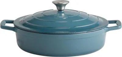 Produktbild von APS 88314 Bräter mit Deckel 5 STARS, Gusseisen, induktionsgeeignet, ofenfest, inkl. Deckelhalter, Ø 28 cm, 3 Liter, türkis