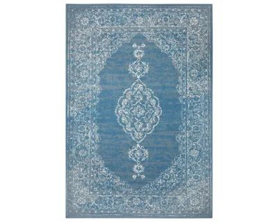 Zdjęcie produktu dla DYWAN nowoczesny do salonu 80x150cm, niebiesko kremowo miękki włos