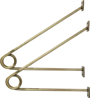 Produktbild von Natural Goods Berlin GARD PRENZLBERG, Halterung für Kleiderstange, Wandmontage, Wandgarderobe, Antik Gold, ohne Rundstab, 2 Stück