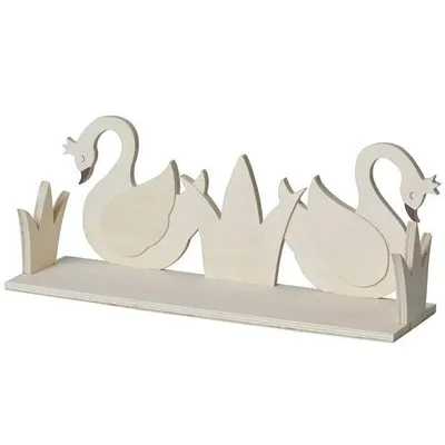 Produktbild von Holzregal 2 Schwäne zum Gestalten 40 x 16 cm