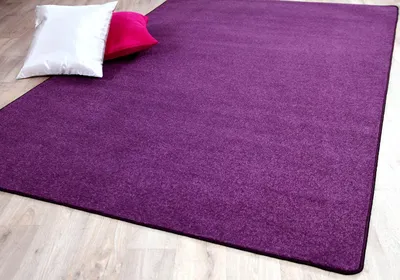 Produktbild von Trend Velours Teppich Kurzflor Einfarbig Modern, Größe:160x200 cm, Farbe:Lila
