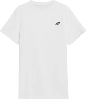 Produktbild von Herren T-Shirt 4F Tshirt Basic Kurzarm T-Shirt aus Baumwolle  Rundausschnitt Weiß S