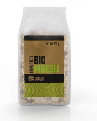 Produktbild von GymBeam -  Müsli - VanaVita, 500 g, Knusprige Früchte & Samen