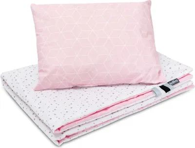 Produktbild von Bellochi Multifunktional Baby Decke Set - Doppelseitig Baby Bettwäsche 75x100 cm und Kissen 30x40cm - aus 100% Baumwolle -   - aurora