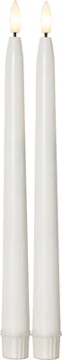 Produktbild von Outdoor Stabkerzen Flamme Slim 2er Set Batterie Timer H 28cm