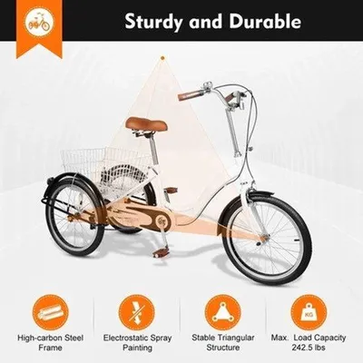Produktbild von Dreirad – Seniorenrad – Komfortfahrrad – 20 Zoll Räder – Verstellbarer Sattel