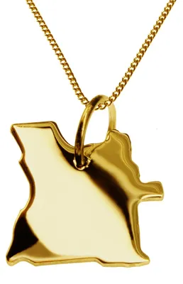 Image de collier de 50cm + pendentif Angola en or jaune 585