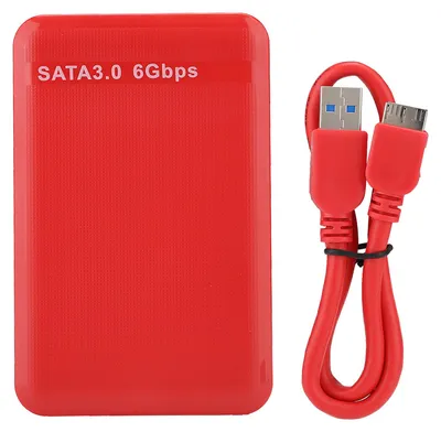 Obrázok produktu pre 2,5-palcový USB 3.0 SATA 3.0 vysokorýchlostný 6 Gbit/s mobilný pevný disk, podporuje 6 TB UASP akceleráciu (červený) (bez disku)