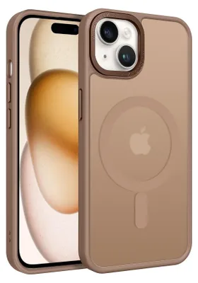 Immagine prodotto di Custodia per iPhone 15 Custodia MagSafe compatibile con il telaio della fotocamera in metallo Custodia magnetica Protezione dei bordi in TPU