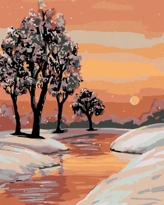 Produktbild von Zuty - Malen nach Zahlen - BACH UND WINTERLANDSCHAFT, 40x50 cm, mit Keilrahmen (bereits gespannt)