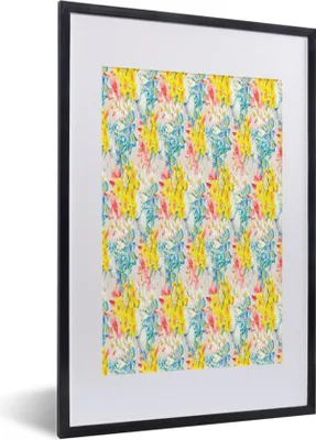 Produktbild von MuchoWow® MuchoWow® Gerahmtes Poster Blumen - Farben - Pastell 40x60 cm - Poster mit zchwarzem Bilderrahmen - Poster in Rahmen