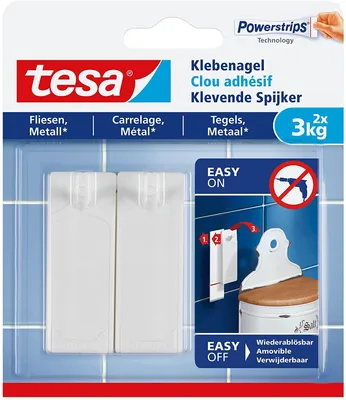 Produktbild von Tesa tesa Klebenagel Fliesen & Metall bis 3kg 2St.