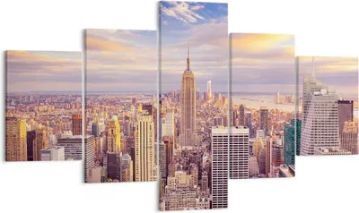 Produktbild von Bild auf Leinwand - Leinwandbild - New York Stadt - 125x70cm - Wand Bild - Wanddeko - Wandbilder - Leinwanddruck - Bilder - Kunstdruck - Wanddekoration - Leinwand bilder - Wandkunst - EA125x70-3638