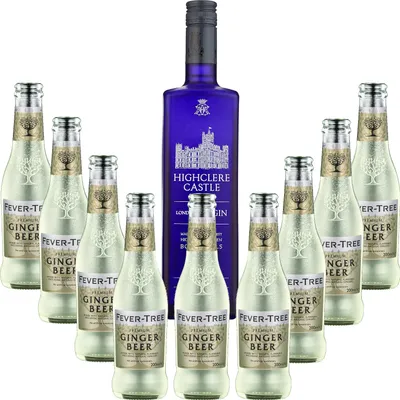 Produktbild von Gintonic - Gin HighclereÊ Castle 43,5¡ + 9Fever Tree Ginger Beer Water - (70cl + 9*20cl)