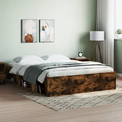 Productafbeelding van Maison Exclusive - Bedframe van gerookt eikenhout, 140x190 cm