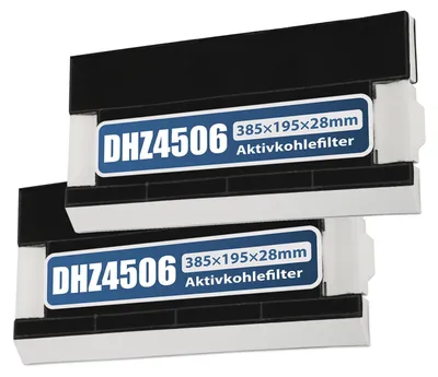 2 Aktivkohlefilter für Dunstabzugshauben, 38,5x19,5x2,8 cm