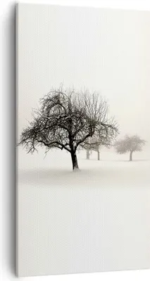 Produktbild von Bild auf Leinwand - Leinwandbild - Einteilig - Bäume Schnee Nebel - 55x100cm - Wand Bild - Wanddeko - Wandbilder - Leinwanddruck - Bilder - Wanddekoration - Leinwand bilder - Wandbild - PA55x100-4136