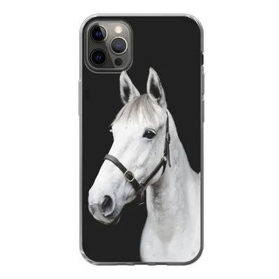 Produktbild von MuchoWow® Handyhülle Schutzhülle Hülle für iPhone 13 Pro Max Pferd - Halfter - Weiß Silikon Softcase Handy Hülle - Mobiltelefon