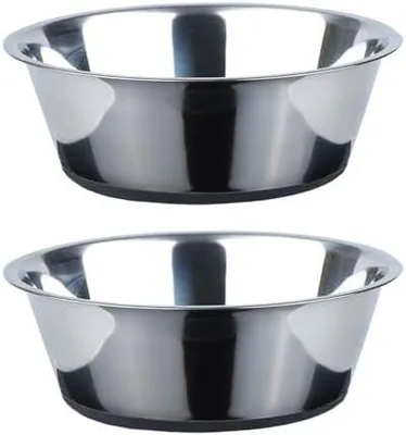 Produktbild von Hundenapf aus Edelstahl mit rutschfestem Silikonboden, 2er Set, 1440 ml – Futternapf & Wassernapf für mittelgroße und große Hunde