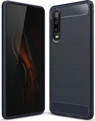Produktbild von Huawei P30 TPU Case Carbon Fiber Optik Brushed Schutz Hülle Blau