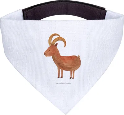 Produktbild von Mr. & Mrs. Panda Tuch Sternzeichen Steinbock - Weiß - Geschenk, Halstuch, Bock, Ziege, Hunde-Halstuch, Steinböcke, Für Hunde, Geburtstag Januar, Dezember, Hundehalstuch