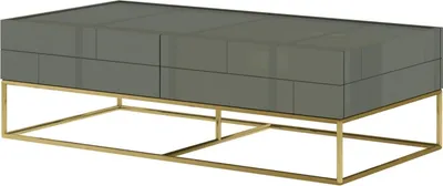 Imagen del producto de Mesa de centro FURNLUX Rose Hill, gris, verde y dorado, 120 cm / Color principal: verde / Dimensiones: 120 x 36 x 60 cm