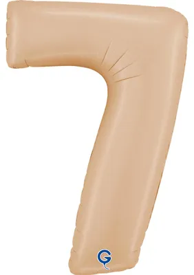 Produktbild von Riesenzahl Folienballon 40"/102cm | Satin Nude Zahl: 7