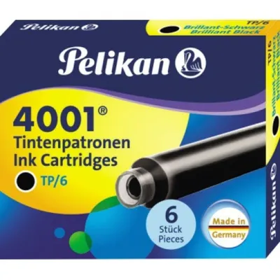 Obrázok produktu pre Pelikan TP/6, Čierna, Čierna, Plniace pero, CE, 6 kusov