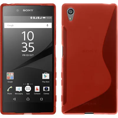 Produktbild von PhoneNatic Case kompatibel mit Sony Xperia Z5 - rot Silikon Hülle S-Style + 2 Schutzfolien