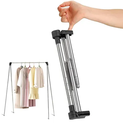 Produktbild von Wäscheständer,Kleiderständer Klappbar Tragbarer,Ausziehbarer,für Reisen,Tanz,Camping, Wäsche,330–720 mm einziehbar,Keine Installation erforderlich