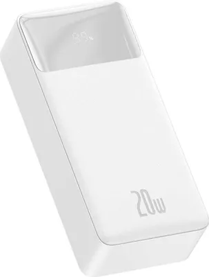 Produktbild von Baseus Bipow Schnelllade-Powerbank 30000mAh 20W weiß (Overseas Edition) + USB-A - Micro-USB-Kabel 0,25m weiß (PPBD050402)