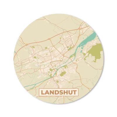 Produktbild von MuchoWow® Mauspad Mousepad Landshut - Karte - Stadtplan - Vintage 40x40 cm - Mousepads - Maus Mat - Pad - Mausunterlage - Schreibtisch Accessoires