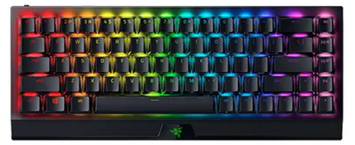 Zdjęcie produktu dla Razer BlackWidow V3 Mini HyperSpeed, Przewodowy i Bezprzewodowy, USB + RF Wireless + Bluetooth, Mechaniczna, QWERTY, RGB LED, Czarny